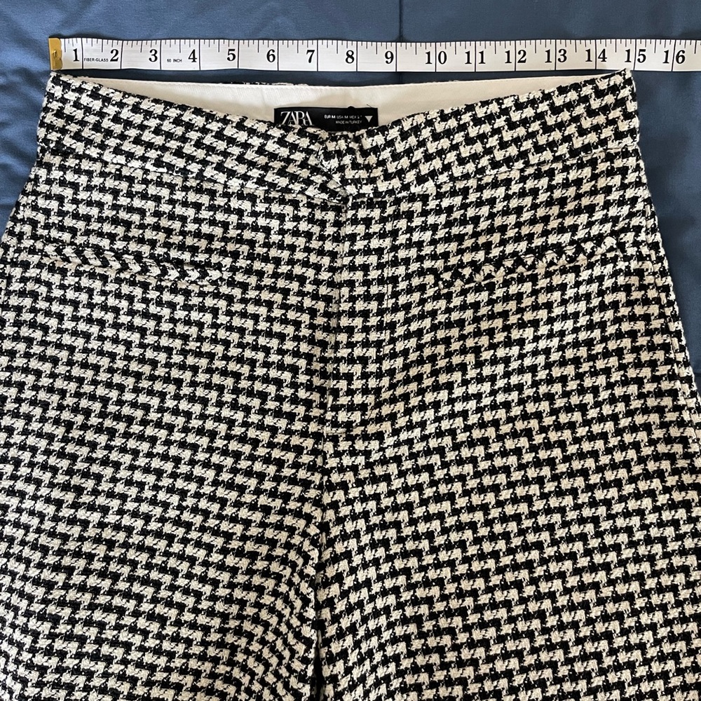 ZARA TEXTURED STRAIGHT LEG PANTS - Picture 6 of 8
